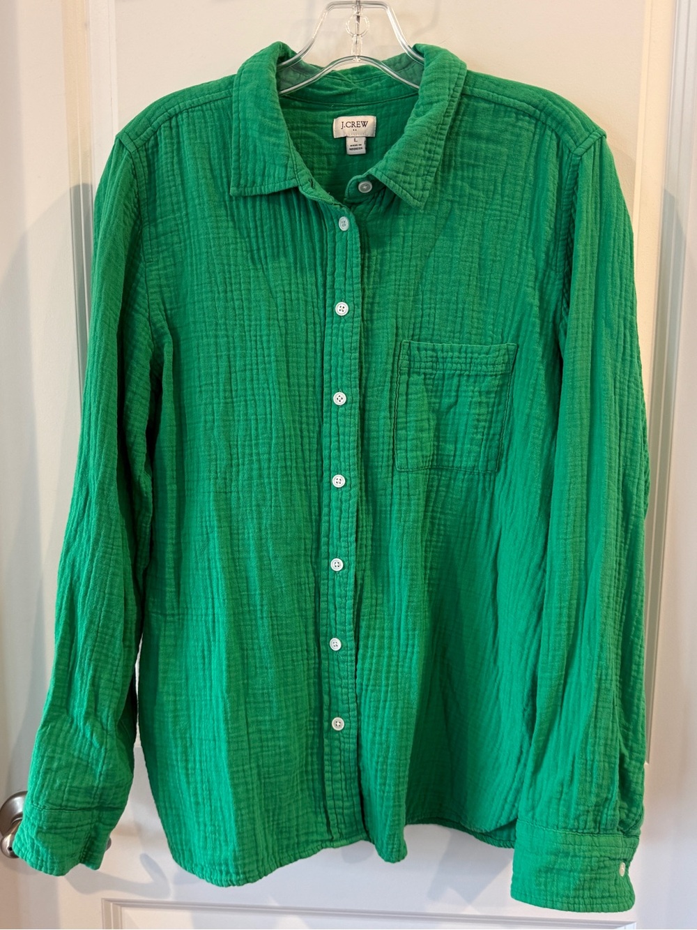 BUNDLE: J.Crew Kelly Green and Navy Blue Button-Up Cotton Gauze Shirts